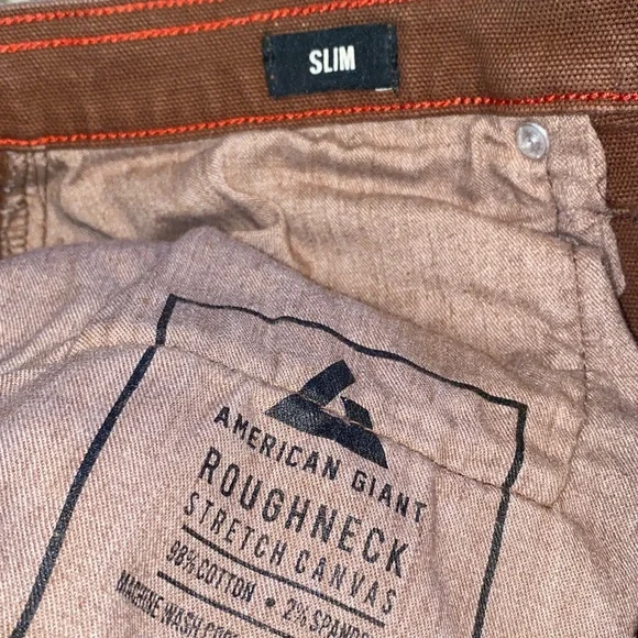 American Giant Mahogany Men’s Roughneck Slim Leg Stretch Canvas Jeans
34 x 30 - Picture 10 of 14